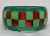 JE41Judith Evan red & green resin bordered checkerboard bangle